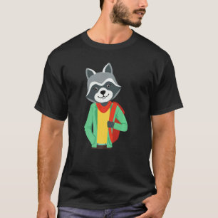Hipster Raccoon Wearing Jacket Goofy Geek Raccoon T-Shirt