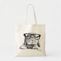 Hipster Rambo Bunny Tote