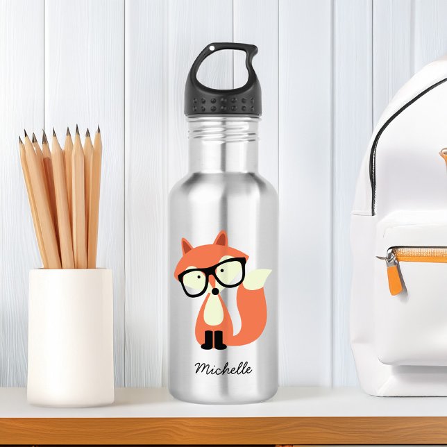 Hipster Red Fox  532 Ml Water Bottle (Creator Uploaded)