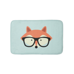 Hipster Red Fox Bath Mat