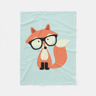Hipster Red Fox Fleece Blanket