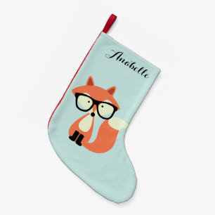 Hipster Red Fox Small Christmas Stocking
