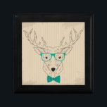 Hipster Reindeer Elk with glasses grungy Christmas Gift Box<br><div class="desc">A cute and cool hipster reindeer perfect for Christmas with a turquoise bow tie and thick rimmed glasses. This trendy Xmas illustration is humourous and grungy and perfect to show your mellow laid back style this festive season.</div>