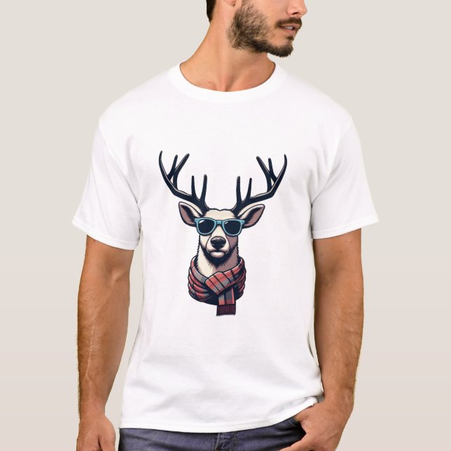 Hipster Reindeer T-Shirt (Front)