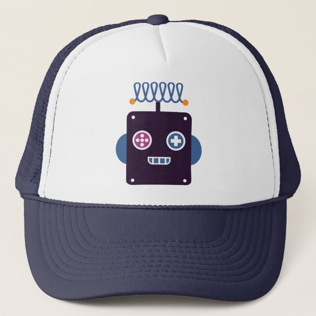 Hipster Robot Trucker Hat (Front)