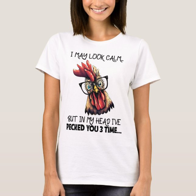 Hipster Rooster Funny Saying T-Shirt (Front)