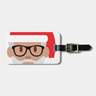hipster Santa Claus emoji Luggage Tag