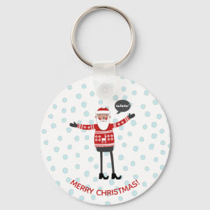 Hipster Santa Keychain