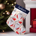 Hipster Santa Monogram Small Christmas Stocking<br><div class="desc">Add a trendy twist to your holiday decor with this Hipster Santa monogram Christmas stocking. Featuring a fun and modern Santa design with a hipster flair, this stocking brings a unique and stylish touch to your festive celebrations. Personalize it with a name or initials to create a memorable keepsake. Perfect...</div>