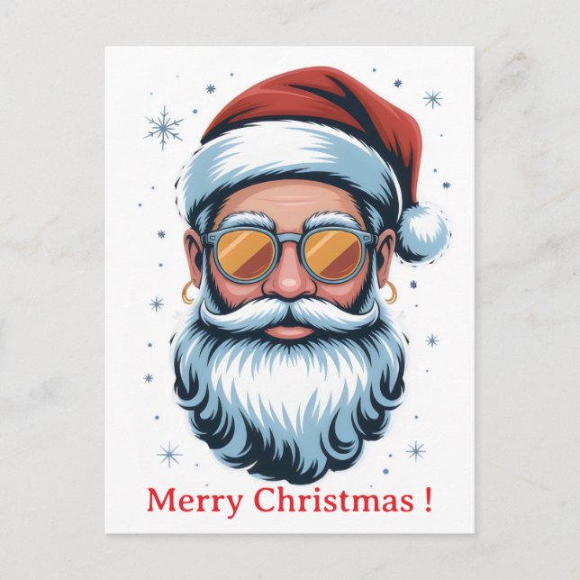 Hipster Santa  Postcard (Front)