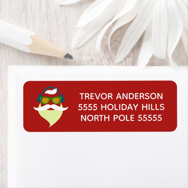 Hipster Santa Return Address Labels (Insitu)