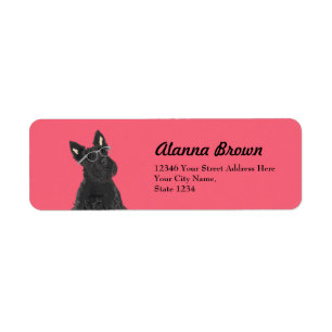 Hipster Scottish Terrier Label for Dog Lovers
