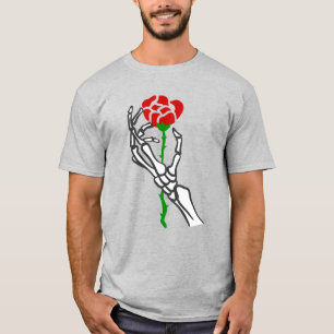 hipster skeleton holding rose skull valentines T-Shirt