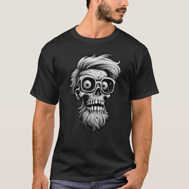 Hipster Skull  T-Shirt (Front)