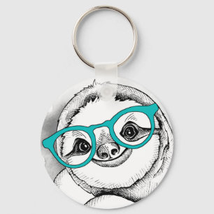 Hipster Sloth Keychain
