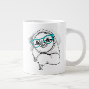 Hipster Sloth Large Coffee Mug