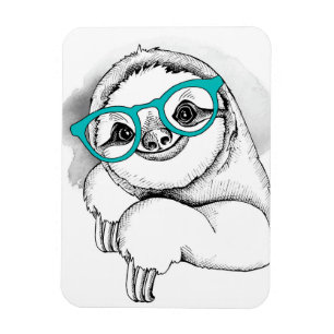 Hipster Sloth Magnet