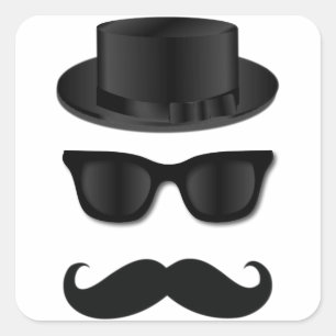 Hipster Square Sticker