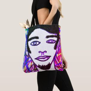 Hipster Steve Funky Cool Bright Graffiti Tote Bag