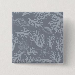 Hipster Style Coral Reef 2 Inch Square Button