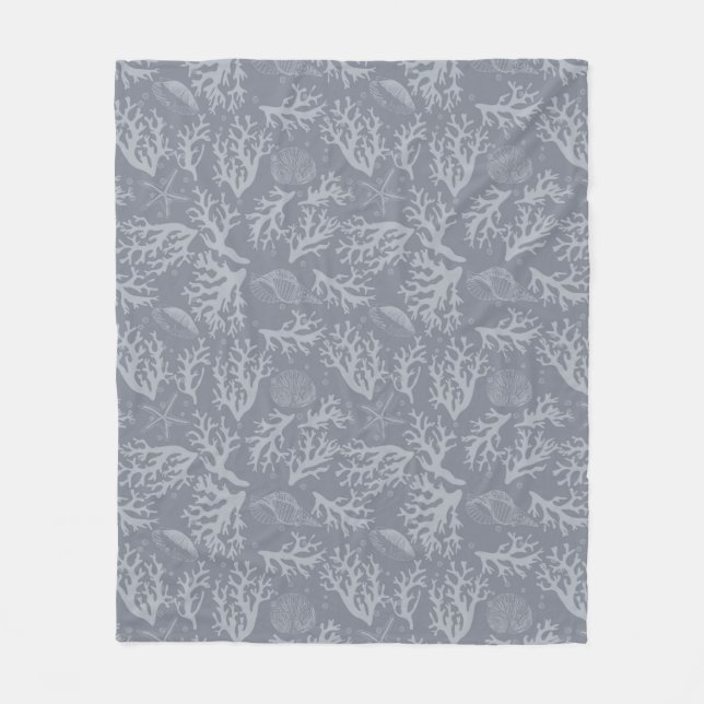 Hipster Style Coral Reef Fleece Blanket (Front)