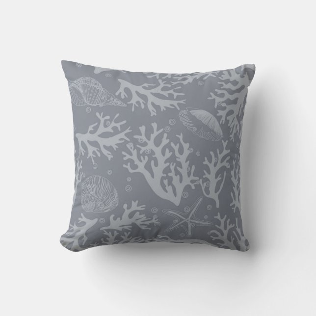 Hipster Style Coral Reef Throw Pillow (Front)