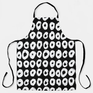 Hipster style pattern with doughnut like shapes in apron