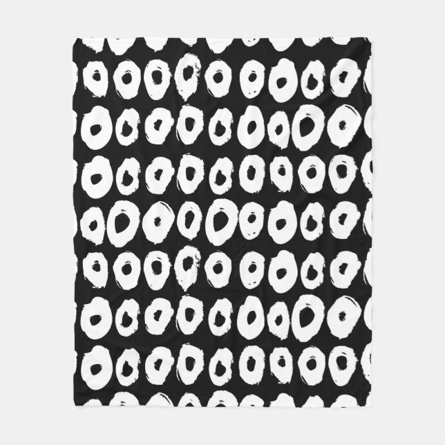 Hipster style pattern with doughnut like shapes in fleece blanket (Front)