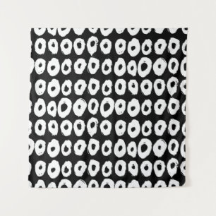 Hipster style pattern with doughnut like shapes in tapestry