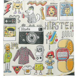 Hipster swag: hand-drawn doodle set