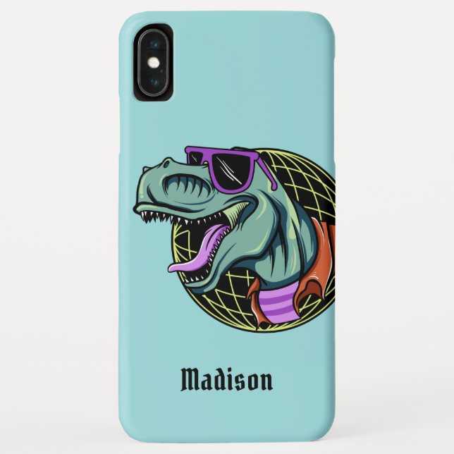 Hipster T-Rex custom name & colour phone cases (Back)