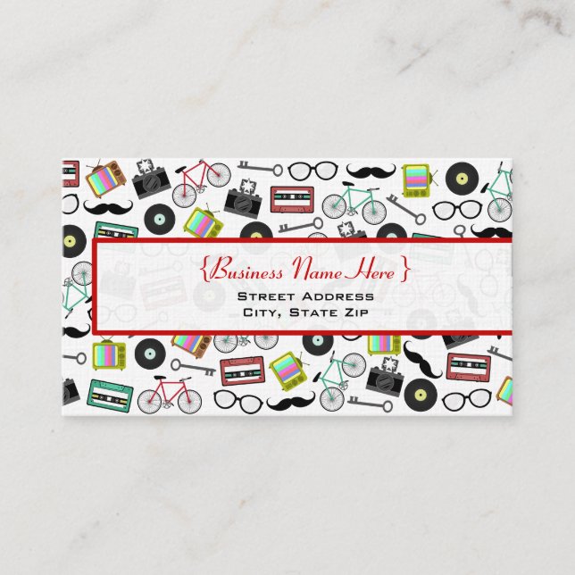 Hipster Themed Business Card (Front)