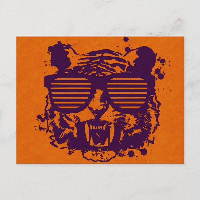 Hipster Tiger Postcard (Front)