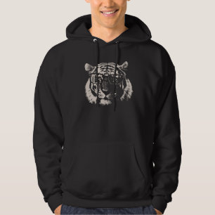 Hipster Tiger With Glasses Hoodie