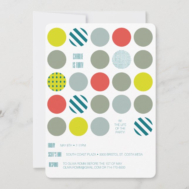 Hipster Twister Anniversaire Invitation (Devant)