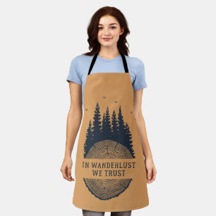 Hipster Wanderlust Outdoors Illustration  Apron