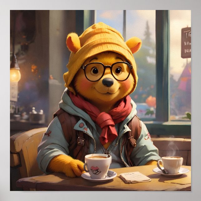 Hipster Winnie the Pooh 1 Poster (Front)