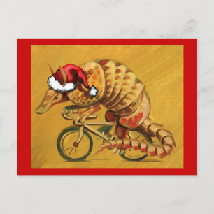 Hipster X-mas Armadillo Holiday Postcard