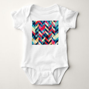 Hipster zigzag: grunge seamless pattern. baby bodysuit