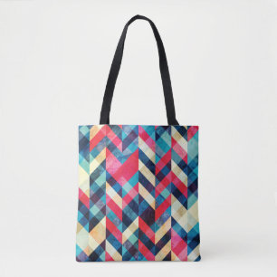 Hipster zigzag: grunge seamless pattern. tote bag