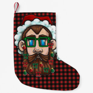 Hipster's Holiday Greetings Small Christmas Stocking