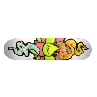 HIPTSTER FAT DADDY NEW SKOOL TATTOO LOTUS FLOWER SKATEBOARD