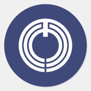 Hiratsuka city flag Kanagawa prefecture japan symb Classic Round Sticker