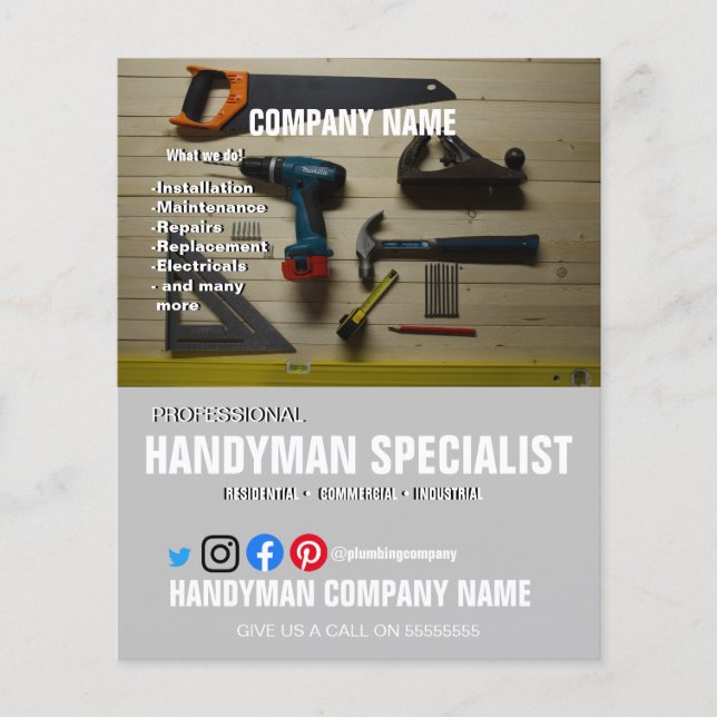 hire a HANDYMAN SPECIALIST DIY helper husband Flyer (Front)