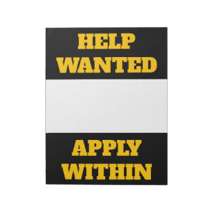 Hiring help wanted business employer apply within notepad