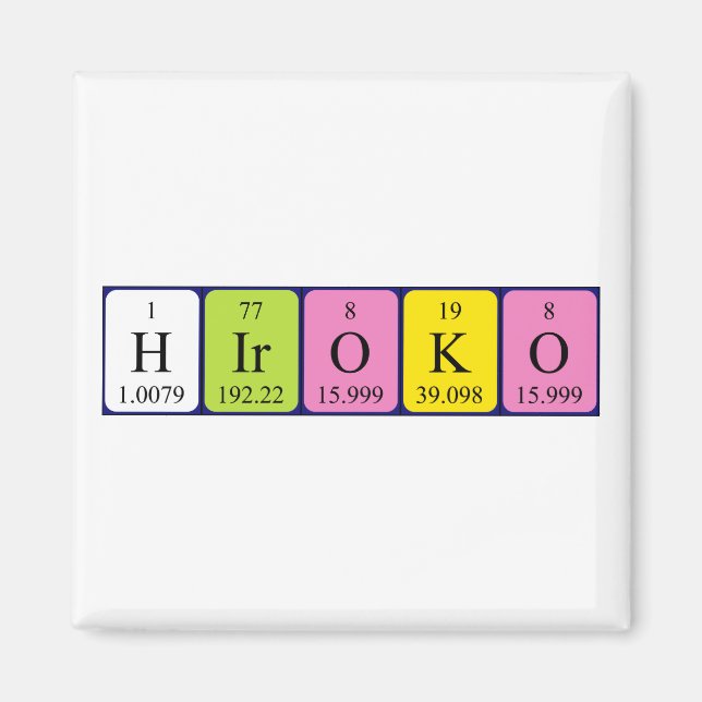 Hiroko periodic table name magnet (Front)