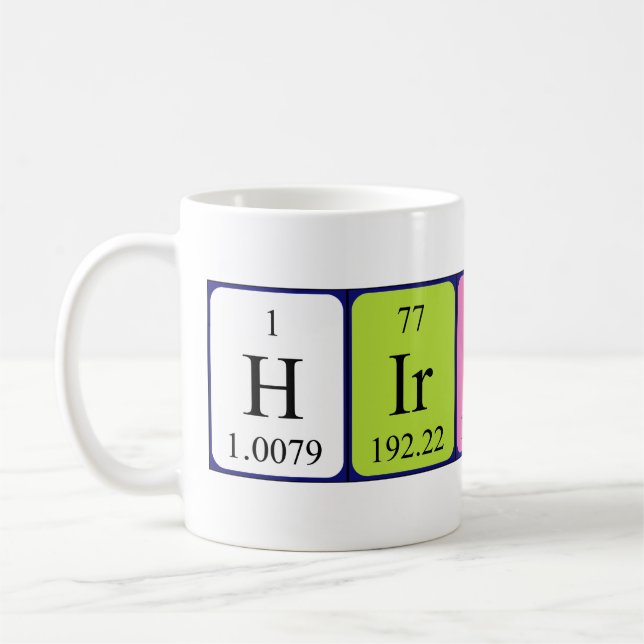 Hiroko periodic table name mug (Left)