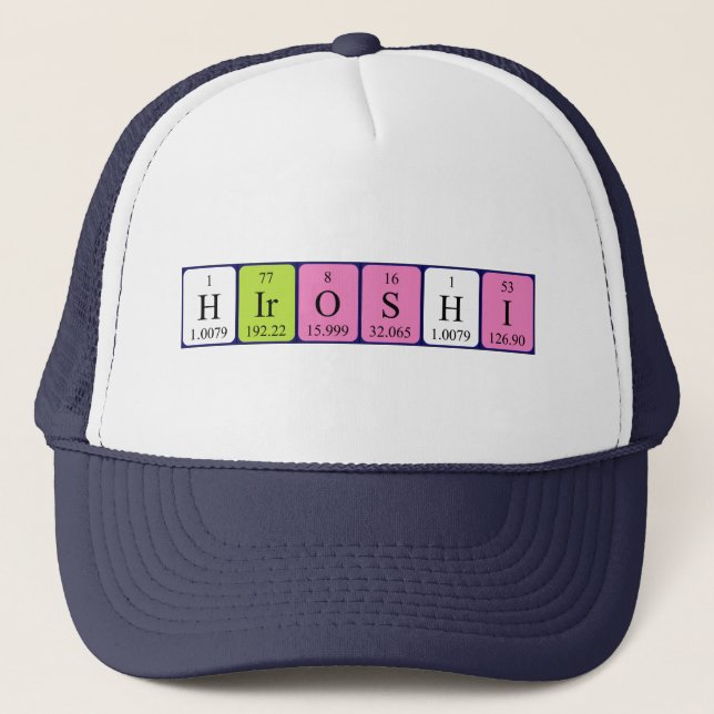 Hiroshi periodic table name hat (Front)