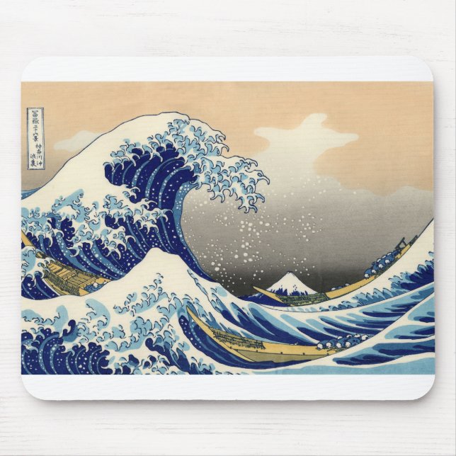 Hiroshige The Great Wave Off Kanagawa Mouse Pad (Front)