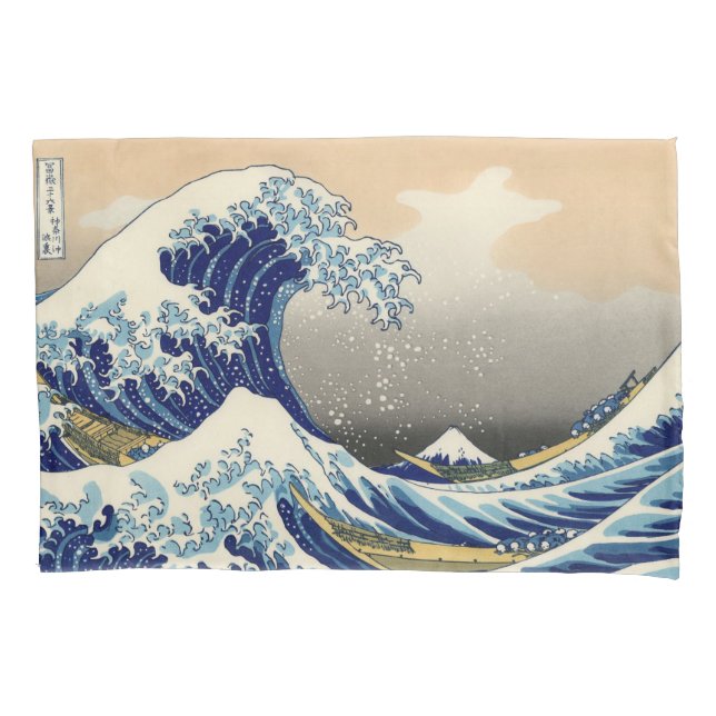 Hiroshige The Great Wave Off Kanagawa Pillowcase (Front)